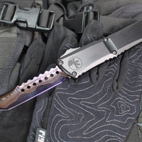 Microtech Combat Troodon Gen III OTF Knife- Hellhound Edge- Black Handle- Baker Forge Blued Damascus- 1219-16 MS3