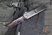 Microtech Combat Troodon Gen III OTF Knife- Hellhound Edge- Black Handle- Baker Forge Blued Damascus- 1219-16 MS3