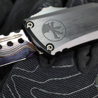 Microtech Combat Troodon Gen III OTF Knife- Hellhound Edge- Black Handle- Baker Forge Blued Damascus- 1219-16 MS3