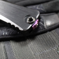 Microtech Combat Troodon Gen III OTF Knife- Hellhound Edge- Black Handle- Baker Forge Blued Damascus- 1219-16 MS3