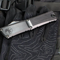 Microtech Combat Troodon Gen III OTF Knife- Hellhound Edge- Black Handle- Baker Forge Blued Damascus- 1219-16 MS3