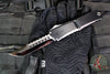 Marfione Custom Knives- Combat Troodon Gen III OTF Knife- Hellhound Edge- Black Handle- Mirror Polished Blade- Flamed Accent 1219-HHMPBKAFL-MCK