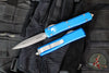 Microtech Ultratech OTF Knife- Double Edge- Blue Handle- Apocalyptic Finished Blade 122-10 APBL