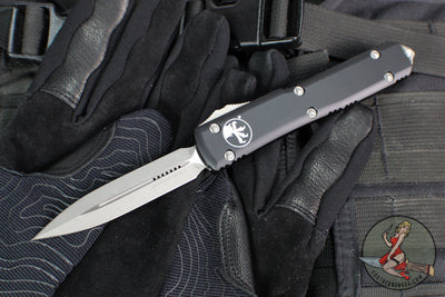 Microtech Ultratech OTF Knife- Double Edge- Black Double Edge- Apocalyptic Blade 122-10 AP