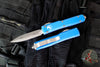 Microtech Ultratech OTF Knife- Double Edge- Distressed Blue- Apocalyptic Blade 122-10 DBL