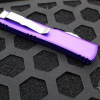 Microtech Ultratech OTF Knife- Double Edge- Purple Handle- Stonewash Blade 122-10 PU