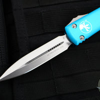 Microtech Ultratech OTF Knife- Double Edge- Turquoise Handle- Stonewash Blade 122-10 TQ