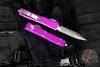 Microtech Ultratech OTF Knife- Double Edge- Violet Handle with Stonewash Blade 122-10 VI