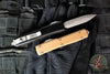 Microtech Ultratech OTF Knife- Double Edge- Tan G-10 Handle Top- Black Aluminum Bottom- Apocalyptic Blade 122-10 APGTTAS