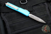 Microtech Ultratech OTF Knife- Double Edge- Turquoise Handle- Apocalyptic Full Serrated Blade 122-12 APTQ