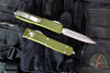 Microtech Ultratech OTF Knife- Double Edge- OD Green Handle- Full Serrated Stonewash Blade 122-12 OD