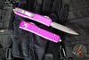 Microtech Ultratech OTF Knife- Double Edge- Violet Handle with Full Serrated Stonewash Blade 122-12 VI
