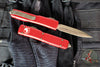 Microtech Ultratech OTF Knife- Double Edge- Red Handle- Stonewash Plain Edge 122-13 RD