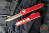 Microtech Ultratech OTF Knife- Double Edge- Red Handle- Bronzed Apocalyptic Blade and Hardware 122-13 APRD