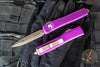 Microtech Ultratech OTF Knife- Double Edge- Violet Handle- Bronzed Apocalyptic Blade and Hardware 122-13 APVI