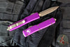 Microtech Ultratech OTF Knife- Double Edge- Violet Handle- Bronzed Apocalyptic Blade and Hardware 122-13 APVI