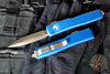 Microtech Ultratech OTF Knife- Double Edge- Blue Handle- Bronzed Blade 122-13 BL