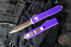 Microtech Ultratech OTF Knife- Double Edge- Purple Handle- Bronzed Blade 122-13 PU
