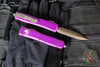 Microtech Ultratech OTF Knife- Double Edge- Violet Handle- Bronzed Blade 122-13 VI