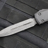 Microtech Ultratech OTF Knife- Double Edge- Carbon Fiber Top- Damascus Blade 122-16 CFS SN748