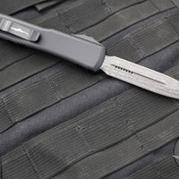 Microtech Ultratech OTF Knife- Double Edge- Carbon Fiber Top- Damascus Blade 122-16 CFS SN748