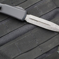 Microtech Ultratech OTF Knife- Double Edge- Carbon Fiber Top- Damascus Blade 122-16 CFS SN748