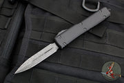 Microtech Ultratech OTF Knife- Double Edge- Black Handle- Damascus Blade 122-16 S SN861