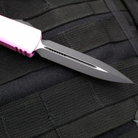 Microtech Ultratech OTF Knife- Double Edge- Blasted Barbie Pink- Black Finished Blade 122-1 BPK