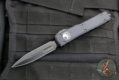 Microtech Ultratech OTF Knife-Double Edge- Tactical- Black Handle- Black DLC Blade 122-1 DLCT 2020