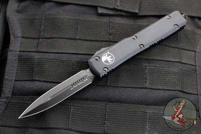 Microtech Ultratech OTF Knife-Double Edge- Tactical- Black Handle- Black DLC Blade 122-1 DLCT 2020