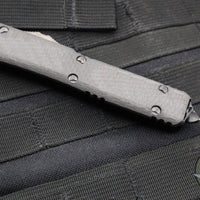 Microtech Ultratech OTF Knife-Double Edge- Carbon Fiber Top Handle- Black DLC Blade 122-1 DLCTCFS