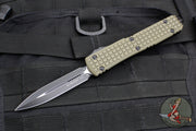 Microtech Ultratech OTF Knife- Double Edge- Frag Pattern OD Green G-10 Top- Black Plain Edge Blade 122-1 FRGTODS