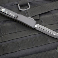 Microtech Ultratech OTF Knife- Double Edge- Frag Pattern OD Green G-10 Top- Black Plain Edge Blade 122-1 FRGTODS