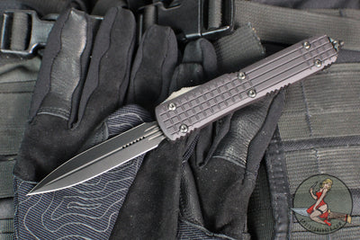 Microtech Ultratech OTF- Delta- Frag- 2021 Shadow Edition- Double Edge- Black Handle- Black DLC Blade And HW- Nickel Boron Internals 122-1UT-DS SN107 2021