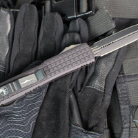 Microtech Ultratech OTF- Delta- Frag- 2021 Shadow Edition- Double Edge- Black Handle- Black DLC Blade And HW- Nickel Boron Internals 122-1UT-DS SN107 2021