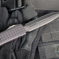 Microtech Ultratech OTF- Delta- Frag- 2021 Shadow Edition- Double Edge- Black Handle- Black DLC Blade And HW- Nickel Boron Internals 122-1UT-DS SN107 2021