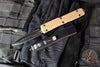 Microtech Ultratech OTF Knife- Double Edge- Frag Pattern Tan G-10 Top- Black Plain Edge Blade 122-1 FRGTTAS
