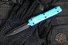 Microtech Ultratech OTF Knife- Double Edge- Turquoise Handle- Black Blade 122-1 TQ