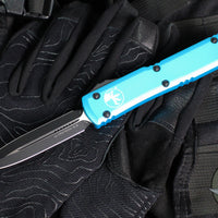 Microtech Ultratech OTF Knife- Double Edge- Turquoise Handle- Black Blade 122-1 TQ