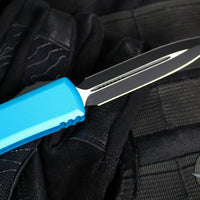 Microtech Ultratech OTF Knife- Double Edge- Turquoise Handle- Black Blade 122-1 TQ
