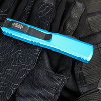 Microtech Ultratech OTF Knife- Double Edge- Turquoise Handle- Black Blade 122-1 TQ