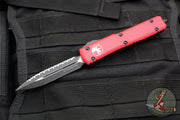 Microtech Ultratech OTF Knife- Double Edge- Red Handle- Black Full Serrated Blade 122-3 RD