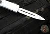 Microtech Stormtrooper Ultratech OTF Knife- Double Edge- White Logo Etched Handle- White Full Serrated Blade 122-3 STD SN067