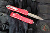 Microtech Ultratech OTF Knife- Double Edge- Red Handle- Satin Blade 122-4 RD