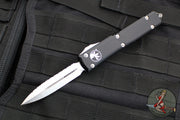 Microtech Ultratech Black Double Edge OTF Knife Satin Full Serrated Blade 122-6