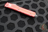 Microtech Ultratech OTF Knife- Double Edge- Distressed Red Handle- Apocalyptic Double Full Serrated Blade 122-D12 DRD