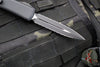Microtech Ultratech OTF Knife- Double Edge- Tactical- Carbon Fiber Top Handle- Black Double Full Serrated Blade 122-D3 CFT V2