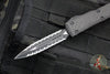 Microtech Ultratech OTF Knife- Double Edge- Tactical- Carbon Fiber Top Handle- Black Double Full Serrated Blade 122-D3 CFT V3