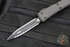 Microtech Ultratech OTF Knife- Double Edge- Tactical- Carbon Fiber Top Handle- Black Double Full Serrated Blade 122-D3 CFT V4