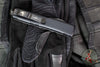 Microtech Ultratech OTF Knife- Double Edge- Tactical- Carbon Fiber Top Handle- Black Double Full Serrated Blade 122-D3 CFT